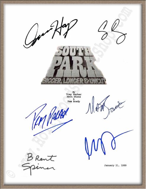South Park Signed Movie Script