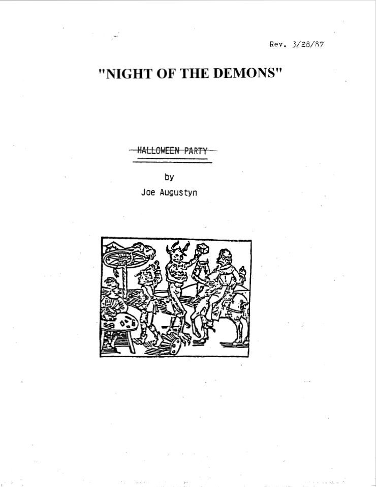 Night of the Demons Movie Script (1988)