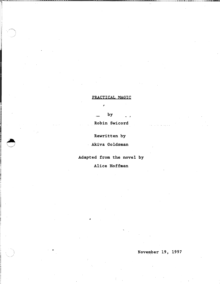 Practical Magic Movie Script