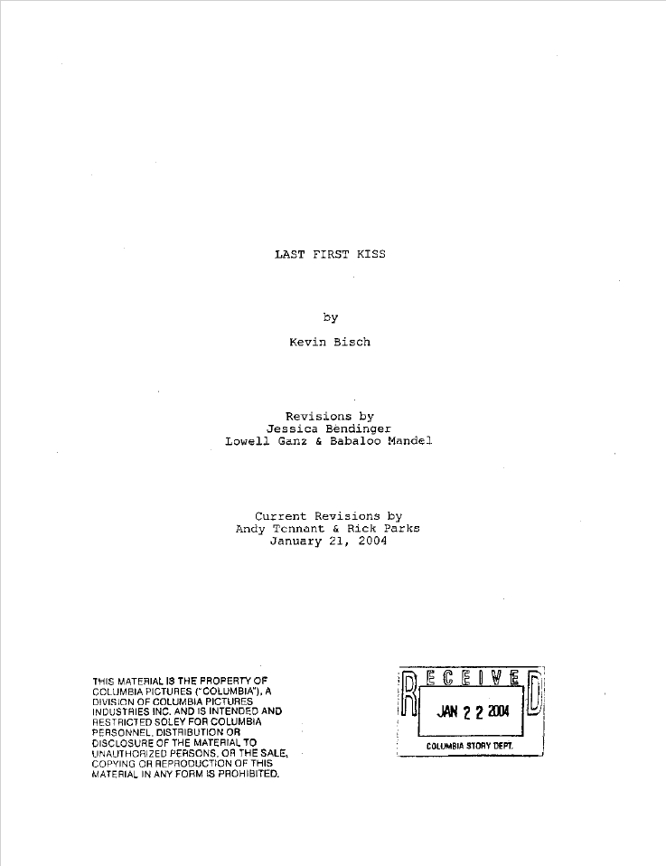 Hitch Movie Script 1-22-2004