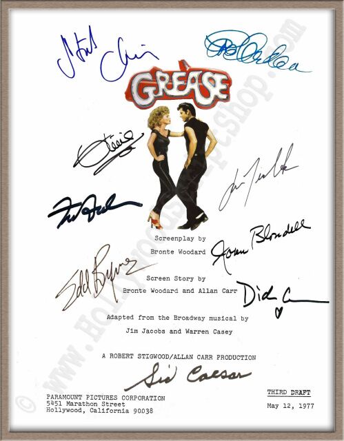 Grease Musical Script R Grease Signed Movie Script | Grease Autographed Script